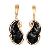 Gold Plated Silver Dangles With Onyx The Serenade, image 