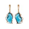Amazing Golden Dangles With Blue Topaz The Serenade, image 