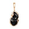 Handcrafted Gold Plated Silver Pendant With Onyx The Serenade, image 