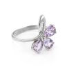 Bright Amethyst Silver Ring The Flora, Ring Size: 11.5 / 21, image 