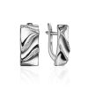 Elegantly Sculpted Silver Crystal Earrings, image 