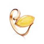 Classy Gold-Plated Ring With Honey Amber The Adagio, Ring Size: 11.5 / 21, image 