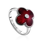 Enamel Clover Shaped Ring With Diamond The Heritage, Ring Size: 6.5 / 17, image 