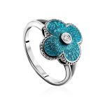 Shimmering Enamel Ring With Crystal The Heritage, Ring Size: 7 / 17.5, image 