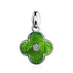Enamel Clover Shaped Pendant With Crystal The Heritage, image 
