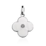 White Enamel Floral Pendant With Diamond The Heritage, image 