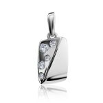 Stylish Silver Pendant With Crystals, image 
