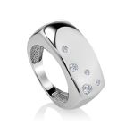 Chunky Silver Ring With Crystals, Ring Size: 6 / 16.5, image 