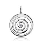 Spiral Design Silver Pendant With Crystal The Enigma, image 