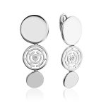 Bold Silver Dangle Earrings With Crystals The Enigma, image 