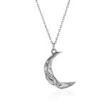 Designer Silver Necklace With Crescent Pendant The Liquid, image 