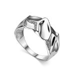 Textured Silver Band Ring With Crystals, Ring Size: 8 / 18, image 