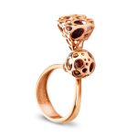 Dangle Amber Ring In Gold-Plated Silver The Geneva, Ring Size: 4 / 15, image 