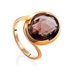 Classy Gold Ring With Smoky Quartz, Ring Size: 8 / 18, image 