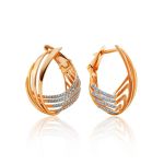 Wonderful Designer Gold Crystal Earrings, image 