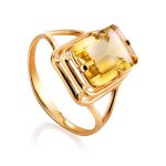 Geometric Gold Citrine Ring, Ring Size: 7 / 17.5, image 