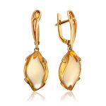 Fashionable Gold Citrine Dangle Earrings, image 