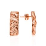 Rose Gold Plated Silver ​Textured Earrings The Liquid, image 
