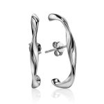 Hammered Silver Cuffed Earrings The Liquid, image 