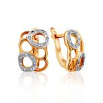 Chic Gold Crystal Earrings, image 
