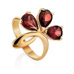 Chic Gold Garnet Ring The Flora, Ring Size: 6 / 16.5, image 