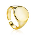 Chunky Gold Plated Silver Signet Ring The ICONIC, Ring Size: Adjustable, image 