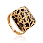 Fabulous Ornate Gold Enamel Ring, Ring Size: 8 / 18, image 