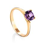 Stylish Gold Amethyst Ring, Ring Size: 8 / 18, image 