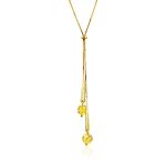 Chic Gilded Silver Lariat Necklace With Amber Stones The Palazzo, image 
