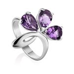 Chic Silver Amethyst Ring, Ring Size: 8.5 / 18.5, image 