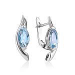 Silver Earrings With Topaz Centerstones, image 
