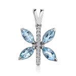 Butterfly Motif Silver Topaz Pendant, image 