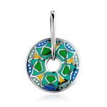 Colorful Silver Enamel Ring With Crystal Centerpiece, Ring Size: 7 / 17.5, image , picture 5
