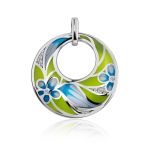 Floral Design Silver Enamel Ring, Ring Size: 7 / 17.5, image , picture 6
