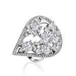 Shimmering Crystal Cocktail Ring, Ring Size: 7 / 17.5, image 