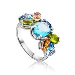 Chic Silver Ring With Topaz Ana Morganite, Ring Size: 6 / 16.5, image 