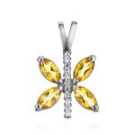Lustrous Silver Citrine Butterfly Earrings, image , picture 6