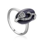 Intricate Design Silver Aventurine Ring With Crystals, Ring Size: 9 / 19, image 