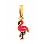 Cute Gold Enamel Flamingo Earrings, image , picture 3