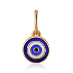 Symbolic Golden Pin With Enamel Evil Eye Dangle, image , picture 4