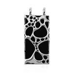 Bold Geometric Silver Jet Pendant, image 