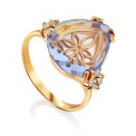 Gilded Silver Blue Quartz Ring, Ring Size: 8 / 18, image 