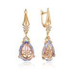 Luminous Blue Quartz Drop Earrings, image 