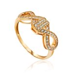 Chic Gilded Silver Crystal Ring, Ring Size: 6 / 16.5, image 