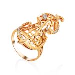 Cello Motif Gilded Silver Ring, Ring Size: 9 / 19, image 