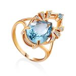 Ultra Feminine Gilded Silver Topaz Ring, Ring Size: 6.5 / 17, image 