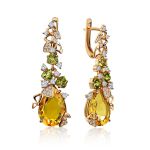 Exquisite Gilded Silver Zultanite Dangle Earrings, image 