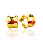 Chunky Gilded Silver Amber Half Hoop Earrings The Palazzo, image 