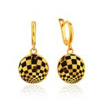 Checkerboard Pattern Gilded Silver Enamel Pendant, image , picture 6