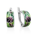 Silver Enamel Iris Motif Band Ring, Ring Size: 7 / 17.5, image , picture 6